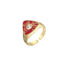 Hecheng Schmuck Tropf Öl Dreiecks Muster Mikro-inlay Zirkon Ring Open Ring Farbring Vj303 sku image 3