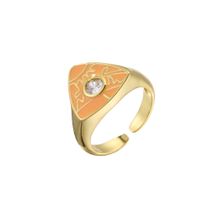 Hecheng Schmuck Tropf Öl Dreiecks Muster Mikro-inlay Zirkon Ring Open Ring Farbring Vj303 sku image 9