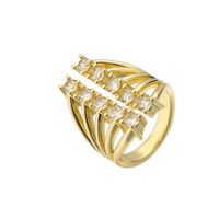 Micro-inlaid Color Diamond Row Diamond Ring Opening Adjustable Exaggerated Jewelry Accessories sku image 2
