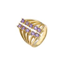 Micro-inlaid Color Diamond Row Diamond Ring Opening Adjustable Exaggerated Jewelry Accessories sku image 4