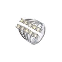Micro-inlaid Color Diamond Row Diamond Ring Opening Adjustable Exaggerated Jewelry Accessories sku image 8