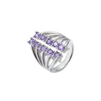 Micro-inlaid Color Diamond Row Diamond Ring Opening Adjustable Exaggerated Jewelry Accessories sku image 10