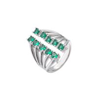 Micro-inlaid Color Diamond Row Diamond Ring Opening Adjustable Exaggerated Jewelry Accessories sku image 11