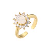 Micro-inlaid Zircon Oval Diamond Ring Candy Color Gemstone 18k Gold-plated Ring sku image 8