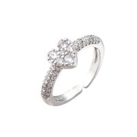 Micro-inlaid Colored Diamonds Zircon Peach Heart Ring Opening Adjustable Heart Ring sku image 6