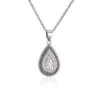Fashion Micro-inlaid Colored Diamond Drop-shaped Virgin Mary Christ Jewelry Accessories sku image 10