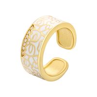 Hecheng Ornament Colorful Oil Necklace Ring Irregular Pattern Open-end Zircon Ring  Vj307 sku image 1