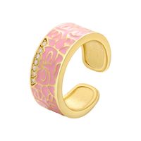 Hecheng Ornament Colorful Oil Necklace Ring Irregular Pattern Open-end Zircon Ring  Vj307 sku image 6