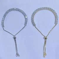 Fashion Full Diamond T Square Diamond Chain Necklace Copper Jewelry Wholesale sku image 3