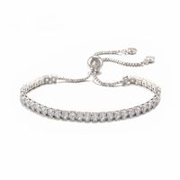Fashion Full Diamond T Square Diamond Chain Necklace Copper Jewelry Wholesale sku image 2