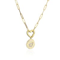 Hecheng Ornament Micro Zircon-laid Necklace Heart Irregular Geometric Necklace 18k Gold-plated Necklace Vd1056 sku image 1