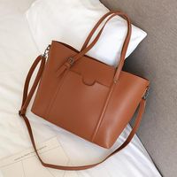 Large Pu Leather Vintage Style Tote Bag Shoulder Bag sku image 3