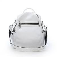 Korean New Trendy Fashion All-match Soft Leather Personalized Casual Shoulder Backpack sku image 1