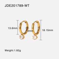 Internet Celebrity Style Minimalist Creative Delicate Earrings Stainless Ornament 14k Gold Red Zircon Pendant Eardrop Earring Female sku image 2
