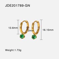 Internet Celebrity Style Minimalist Creative Delicate Earrings Stainless Ornament 14k Gold Red Zircon Pendant Eardrop Earring Female sku image 3