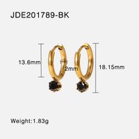 Internet Celebrity Style Minimalist Creative Delicate Earrings Stainless Ornament 14k Gold Red Zircon Pendant Eardrop Earring Female sku image 4