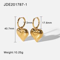 European And American New Stainless Steel Earrings Hollow Heart Pendant Earrings sku image 2
