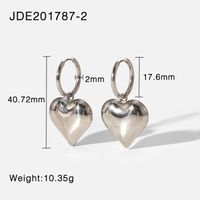 European And American New Stainless Steel Earrings Hollow Heart Pendant Earrings sku image 1