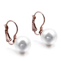 Simple Pearl Earrings Fashion Earrings Stainless Steel Earrings sku image 1