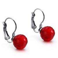 European And American Popular Glass Short Shrimp Male Buckle Ear Clip Fashion Simple Titanium Steel Earrings Colorful Crystal Ornament For Women sku image 1