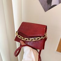 Popular New Fashion Chain Handbags Wide Shoulder Straps Rhombus Single Shoulder Messenger Bag sku image 2