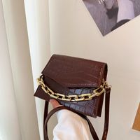 Popular New Fashion Chain Handbags Wide Shoulder Straps Rhombus Single Shoulder Messenger Bag sku image 5