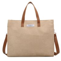 Corduroy Large Capacity New Fashion One-shoulder Messenger Autumn And Winter Portable Tote Bag sku image 1