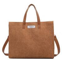 Corduroy Large Capacity New Fashion One-shoulder Messenger Autumn And Winter Portable Tote Bag sku image 4