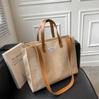 Corduroy Large Capacity New Fashion One-shoulder Messenger Autumn And Winter Portable Tote Bag main image 4