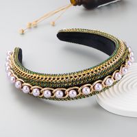 Barocker Wunderschöner Strass-perlen-schwamm-stirnband Großhandel sku image 4