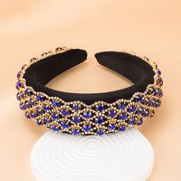 Baroque Purple Rhinestone Fabric Headband Wholesale main image 4