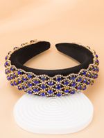 Baroque Purple Rhinestone Fabric Headband Wholesale main image 6