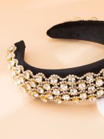 Golden Diamond Wide Fabric Headband Wholesale main image 5