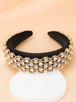 Golden Diamond Wide Fabric Headband Wholesale main image 6