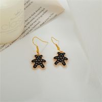 Korean Version Of The Small Dinosaur Bear Frog Alloy Oil Drip Diy Earrings  Cartoon Animal Earrings sku image 3