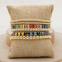 Fashion Street Trendy Multi-layer Twin Beaded High Quality Color Retention Golden Balls Tila Bead Woven Bracelet main image 1