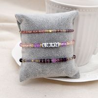Simple Stacking Jewelry Amethyst Gem Miyuki Rice Beads Beaded Rope Bracelet Set main image 2