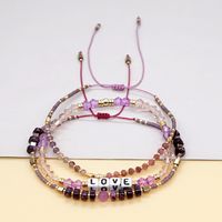 Simple Stacking Jewelry Amethyst Gem Miyuki Rice Beads Beaded Rope Bracelet Set main image 4