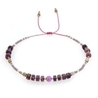 Simple Stacking Jewelry Amethyst Gem Miyuki Rice Beads Beaded Rope Bracelet Set main image 6