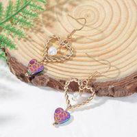 Korean Style Heart Pearl Trend Stone Earrings Creative Earrings Jewelry main image 4