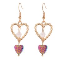 Korean Style Heart Pearl Trend Stone Earrings Creative Earrings Jewelry main image 6