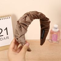 Fabric Fold Plush Headband Korean Simple Solid Color Headband Hair Accessories main image 5