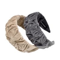 Fabric Fold Plush Headband Korean Simple Solid Color Headband Hair Accessories main image 6