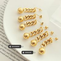 European And American Christmas Jewelry Chain Steel Ball Earrings Niche Winter New Earrings main image 4