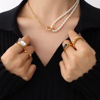 European And American Ins Internet Celebrity Dignified Sense Of Design Freshwater Pearl Stitching Clavicle Necklace Female Winter New Jewelry P119 main image 1