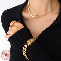 European And American Ins Internet Celebrity Dignified Sense Of Design Freshwater Pearl Stitching Clavicle Necklace Female Winter New Jewelry P119 main image 4