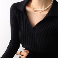 European And American Ins Internet Celebrity Dignified Sense Of Design Freshwater Pearl Stitching Clavicle Necklace Female Winter New Jewelry P119 main image 5