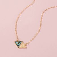 Fashion Personality Trend Rhombus Metal Pendant Natural Color Abalone Shell Necklace Ins European And American Jewelry main image 4