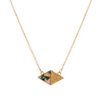 Fashion Personality Trend Rhombus Metal Pendant Natural Color Abalone Shell Necklace Ins European And American Jewelry main image 6
