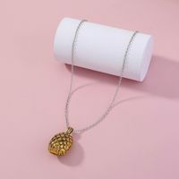 Fashion Street Shooting Fruit Golden Pineapple Pendant Necklace Accessories main image 1